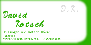david kotsch business card